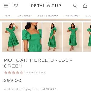 Petal and pup tiered green dress